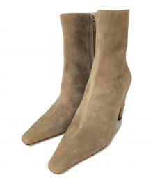 JIMMY CHOO（ジミーチュウ）の古着「サイドジップ スウェードショートブーツ」｜ブラウン