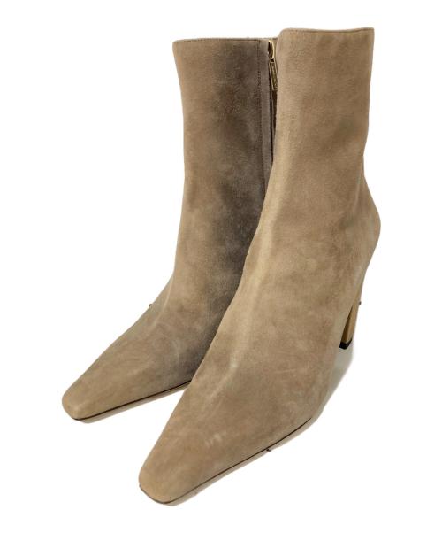 JIMMY CHOO（ジミーチュウ）JIMMY CHOO (ジミーチュウ) サイドジップ スウェードショートブーツ ブラウン サイズ:36の古着・服飾アイテム