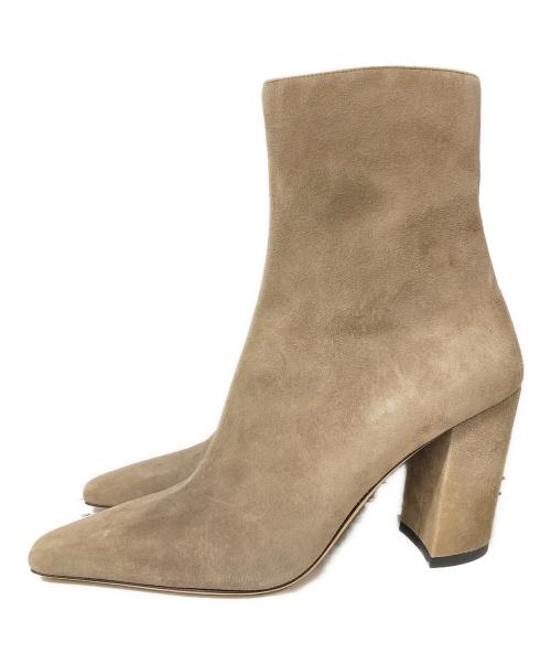 JIMMY CHOO（ジミーチュウ）JIMMY CHOO (ジミーチュウ) サイドジップ スウェードショートブーツ ブラウン サイズ:36の古着・服飾アイテム