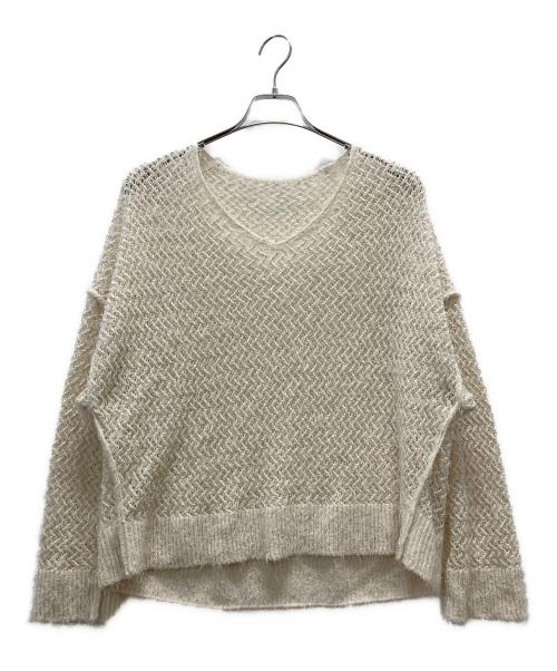 Noble（ノーブル）Noble (ノーブル) 透かし編みプルオーバー ホワイト サイズ:-の古着・服飾アイテム