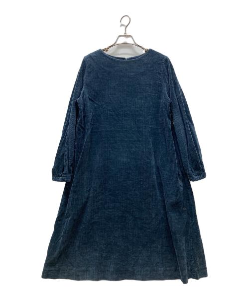 45R（フォーティファイブ・アール）45R (フォーティファイブ・アール) コーデュロイワンピース ネイビーの古着・服飾アイテム