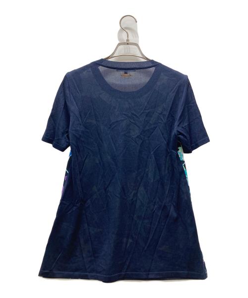 LEONARD SPORT（レオナール スポーツ）LEONARD SPORT (レオナール スポーツ) フラワー切替ブラウス ネイビー サイズ:40の古着・服飾アイテム