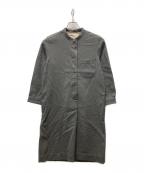 MHLエムエイチエル）の古着「バンドカラープルオーバーワンピース」｜グレー