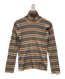 BURBERRY BLACK LABEL（バーバリーブラックレーベル）の古着「タートルネックニット」｜ベージュ