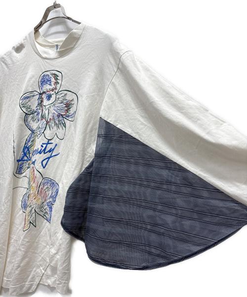 Lois CRAYON（ロイスクレヨン）Lois CRAYON (ロイスクレヨン) アシンメトリー切替ワンピース ホワイト サイズ:Mの古着・服飾アイテム