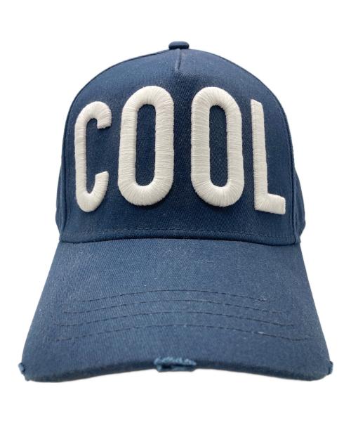 DSQUARED2（ディースクエアード）DSQUARED2 (ディースクエアード) COOL刺繍 ベースボールキャップ ネイビーの古着・服飾アイテム