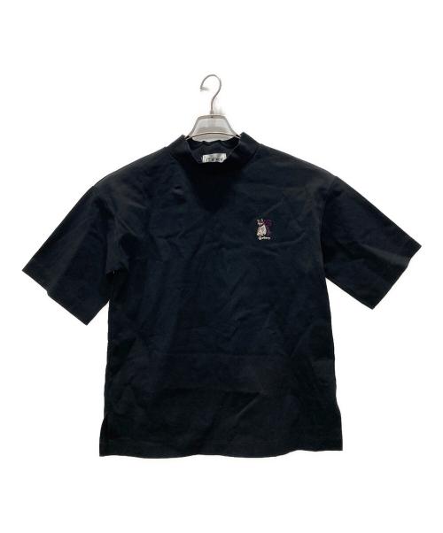 &ellecy（アンドエルシー）&ellecy (アンドエルシー) 猫・ロゴ刺繍ハイネックカットソー ブラック サイズ:Mの古着・服飾アイテム