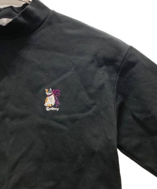 &ellecy（アンドエルシー）&ellecy (アンドエルシー) 猫・ロゴ刺繍ハイネックカットソー ブラック サイズ:Mの古着・服飾アイテム
