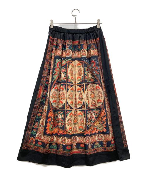 &ellecy（アンドエルシー）&ellecy (アンドエルシー) 猫曼荼羅スカート ブラック サイズ:Mの古着・服飾アイテム