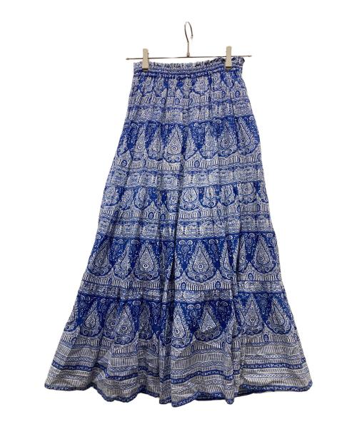 sara mallika（サラマリカ）sara mallika (サラマリカ) エスニックプリント総柄スカート ブルー サイズ:表記無しの古着・服飾アイテム