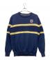 Callaway（キャロウェイ）の古着「パネルボーダークルーネックニット」｜ネイビー