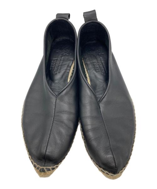 Terra d'espardenyes（テラ デ エスパルデニャス）Terra d'espardenyes (テラ デ エスパルデニャス) レザーエスパドリーユ ブラック サイズ:24の古着・服飾アイテム