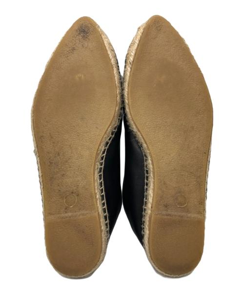 Terra d'espardenyes（テラ デ エスパルデニャス）Terra d'espardenyes (テラ デ エスパルデニャス) レザーエスパドリーユ ブラック サイズ:24の古着・服飾アイテム