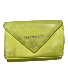 BALENCIAGA（バレンシアガ）の古着「ペーパーミニウォレット」｜イエロー