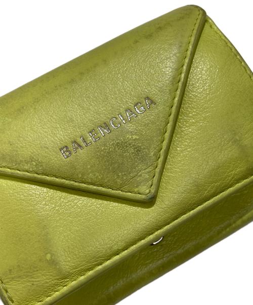 BALENCIAGA（バレンシアガ）BALENCIAGA (バレンシアガ) ペーパーミニウォレット イエローの古着・服飾アイテム