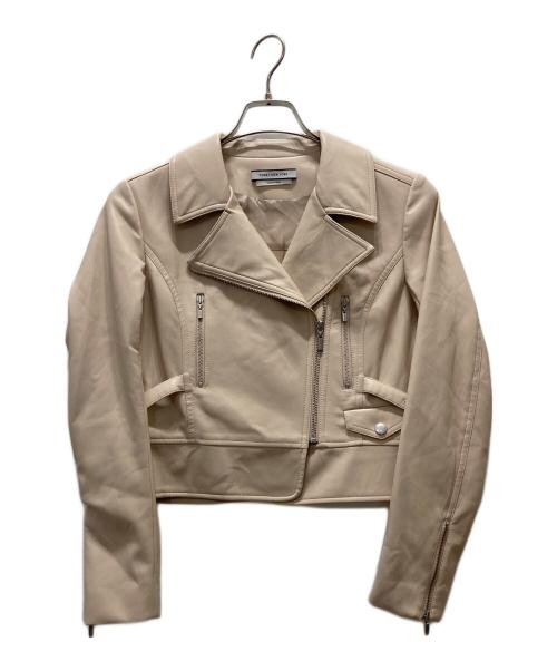 FOXEY NEWYORK（フォクシーニューヨーク）FOXEY NEWYORK (フォクシーニューヨーク) フェイクレザーライダースジャケット ピンク サイズ:38の古着・服飾アイテム