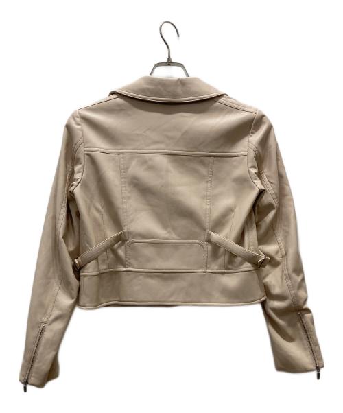 FOXEY NEWYORK（フォクシーニューヨーク）FOXEY NEWYORK (フォクシーニューヨーク) フェイクレザーライダースジャケット ピンク サイズ:38の古着・服飾アイテム