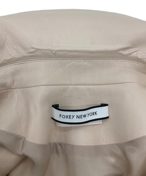 FOXEY NEWYORK（フォクシーニューヨーク）FOXEY NEWYORK (フォクシーニューヨーク) フェイクレザーライダースジャケット ピンク サイズ:38の古着・服飾アイテム