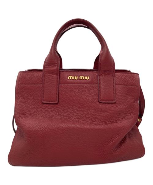 MIU MIU（ミュウミュウ）MIU MIU (ミュウミュウ) 2WAYショルダーバッグ レッドの古着・服飾アイテム