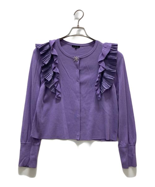 TO BE CHIC（トゥービーシック）TO BE CHIC (トゥービーシック) レーヨンナイロンショートカーディガン パープル サイズ:42の古着・服飾アイテム