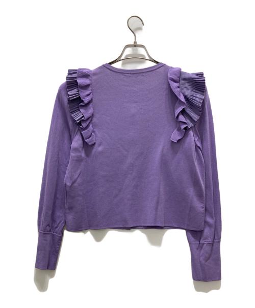 TO BE CHIC（トゥービーシック）TO BE CHIC (トゥービーシック) レーヨンナイロンショートカーディガン パープル サイズ:42の古着・服飾アイテム