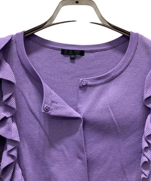 TO BE CHIC（トゥービーシック）TO BE CHIC (トゥービーシック) レーヨンナイロンショートカーディガン パープル サイズ:42の古着・服飾アイテム