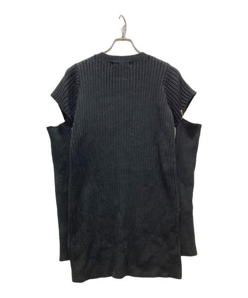 MERCURY DUO（マーキュリーデュオ）MERCURY DUO (マーキュリーデュオ) 2WAYアームウォーマー付きミニニットワンピース ブラック サイズ:Mの古着・服飾アイテム