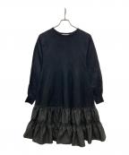 Apuweiser-richeアプワイザーリッシェ）の古着「シャーリングティアードニットミニワンピース」｜ブラック