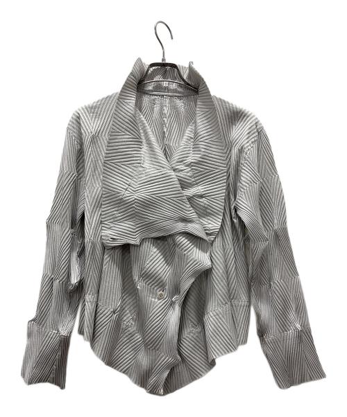 ISSEY MIYAKE（イッセイミヤケ）ISSEY MIYAKE (イッセイミヤケ) 変形プリーツジャケット グレー サイズ:2の古着・服飾アイテム