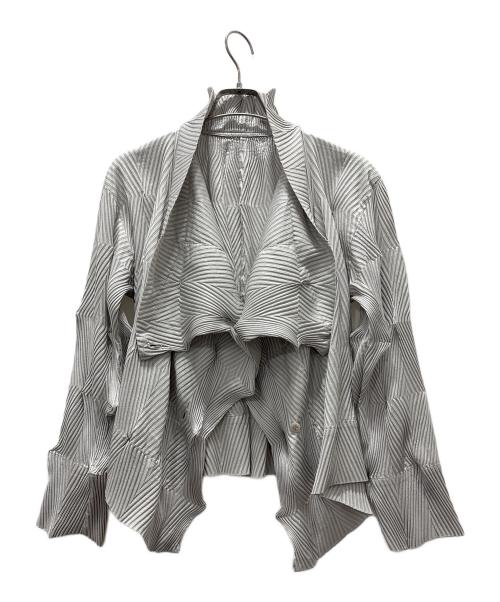 ISSEY MIYAKE（イッセイミヤケ）ISSEY MIYAKE (イッセイミヤケ) 変形プリーツジャケット グレー サイズ:2の古着・服飾アイテム