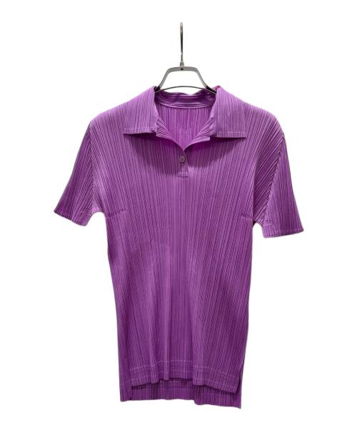 PLEATS PLEASE（プリーツプリーズ）PLEATS PLEASE (プリーツプリーズ) 襟付プリーツブラウス パープル サイズ:4の古着・服飾アイテム
