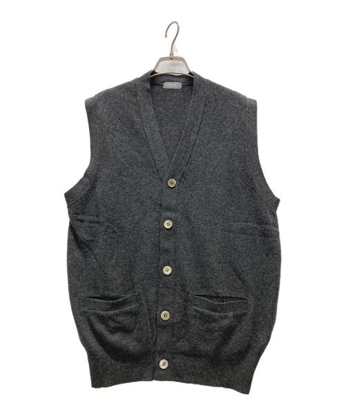 COMME des GARCONS HOMME（コムデギャルソン オム）COMME des GARCONS HOMME (コムデギャルソン オム) デカタグ ニットベスト グレー サイズ:サイズ表記無しの古着・服飾アイテム