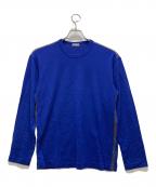 COMME des GARCONS HOMMEコムデギャルソン オム）の古着「サイド チェックバイアス ニット」｜ブルー