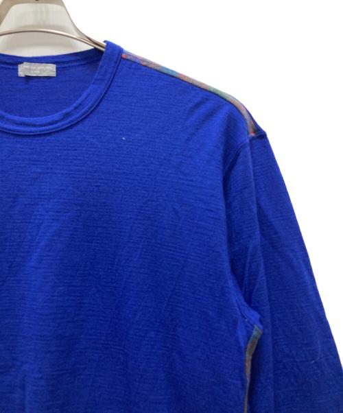 COMME des GARCONS HOMME（コムデギャルソン オム）COMME des GARCONS HOMME (コムデギャルソン オム) サイド チェックバイアス ニット ブルー サイズ:サイズ表記無しの古着・服飾アイテム