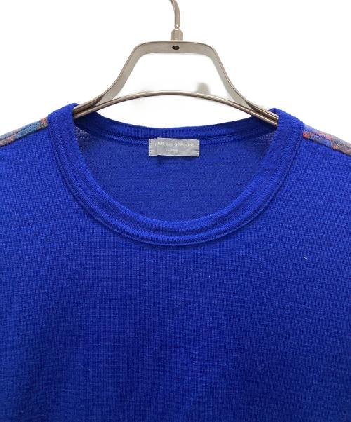 COMME des GARCONS HOMME（コムデギャルソン オム）COMME des GARCONS HOMME (コムデギャルソン オム) サイド チェックバイアス ニット ブルー サイズ:サイズ表記無しの古着・服飾アイテム