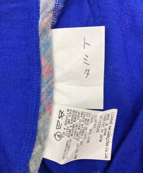COMME des GARCONS HOMME（コムデギャルソン オム）COMME des GARCONS HOMME (コムデギャルソン オム) サイド チェックバイアス ニット ブルー サイズ:サイズ表記無しの古着・服飾アイテム