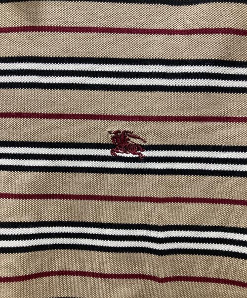 BURBERRY BLACK LABEL（バーバリーブラックレーベル）BURBERRY BLACK LABEL (バーバリーブラックレーベル) ボーダーポロシャツ ブラウン サイズ:2の古着・服飾アイテム