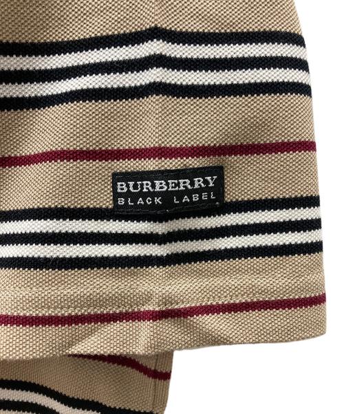 BURBERRY BLACK LABEL（バーバリーブラックレーベル）BURBERRY BLACK LABEL (バーバリーブラックレーベル) ボーダーポロシャツ ブラウン サイズ:2の古着・服飾アイテム