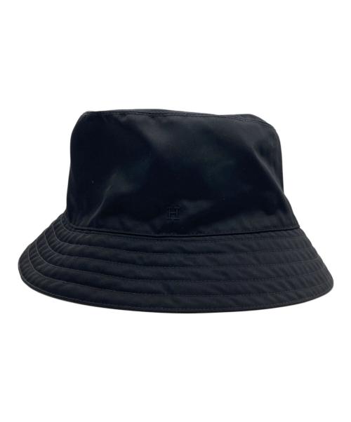 HERMES（エルメス）HERMES (エルメス) Hロゴ刺繍ナイロンバケットハット ブラック サイズ:59の古着・服飾アイテム
