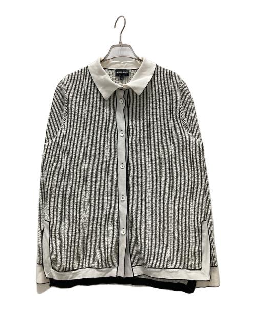 GIORGIO ARMANI（ジョルジョアルマーニ）GIORGIO ARMANI (ジョルジョアルマーニ) 襟付きカーディガン ホワイト サイズ:46の古着・服飾アイテム