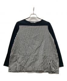 MAGLIA STUDIO（マリアスタジオ）の古着「チェック切替ロングスリーブカットソー」｜ブラック