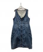 CUBE CUBEキューブキューブ）の古着「デニムノースリーブワンピース」｜インディゴ