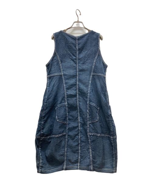 CUBE CUBE（キューブキューブ）CUBE CUBE (キューブキューブ) デニムノースリーブワンピース インディゴ サイズ:38の古着・服飾アイテム