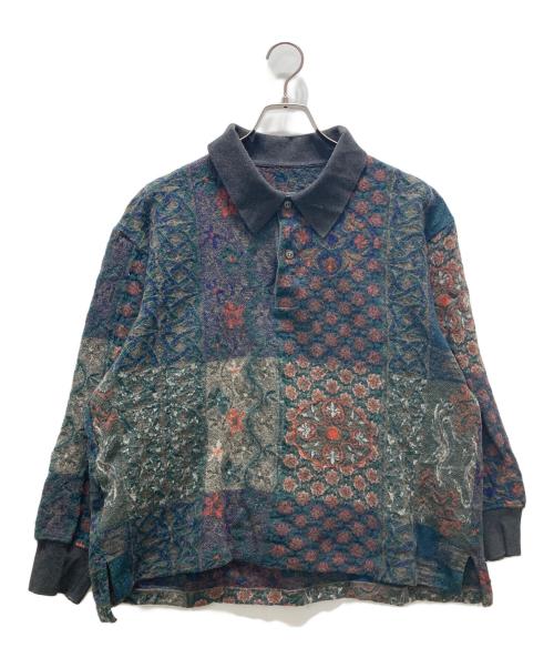 BRU NA BOINNE（ブルーナボイン）BRU NA BOINNE (ブルーナボイン) ニットポロニット グレー サイズ:Mの古着・服飾アイテム