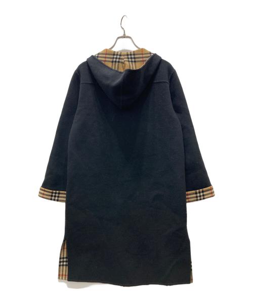 BURBERRY LONDON（バーバリーロンドン）BURBERRY LONDON (バーバリーロンドン) ノヴァチェックライナー フード付ダッフルコート ブラック サイズ:38の古着・服飾アイテム