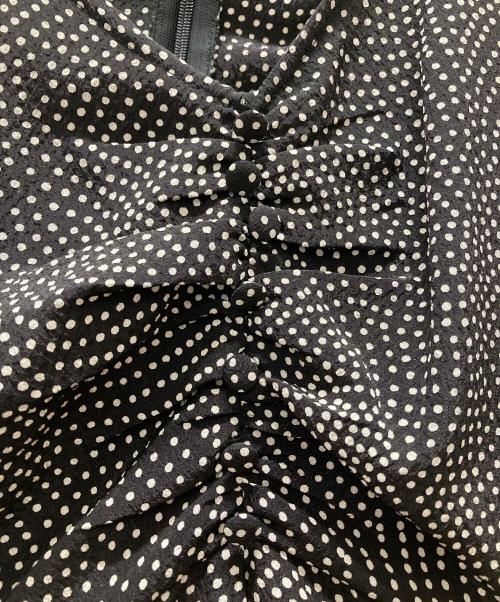 FRAY ID（フレイ アイディー）FRAY ID (フレイ アイディー) ギャザースリーブプリントワンピース ブラック サイズ:1の古着・服飾アイテム