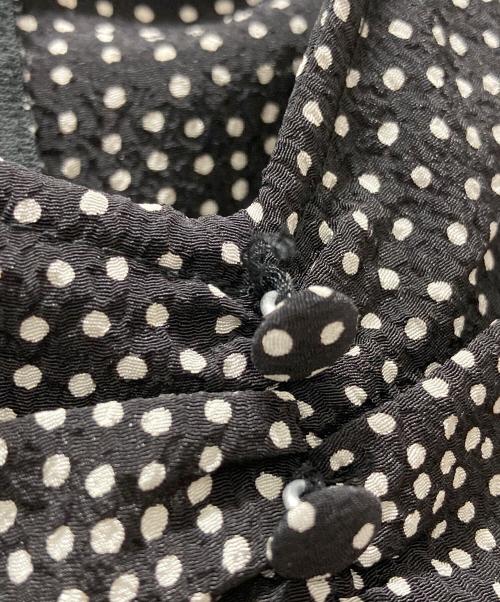 FRAY ID（フレイ アイディー）FRAY ID (フレイ アイディー) ギャザースリーブプリントワンピース ブラック サイズ:1の古着・服飾アイテム