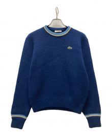 CHEMISE LACOSTE（シュミーズ ラコステ）の古着「畔編みラインニット」｜ネイビー