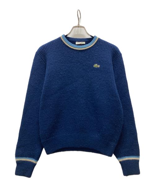 CHEMISE LACOSTE（シュミーズ ラコステ）CHEMISE LACOSTE (シュミーズ ラコステ) 畔編みラインニット ネイビー サイズ:40の古着・服飾アイテム