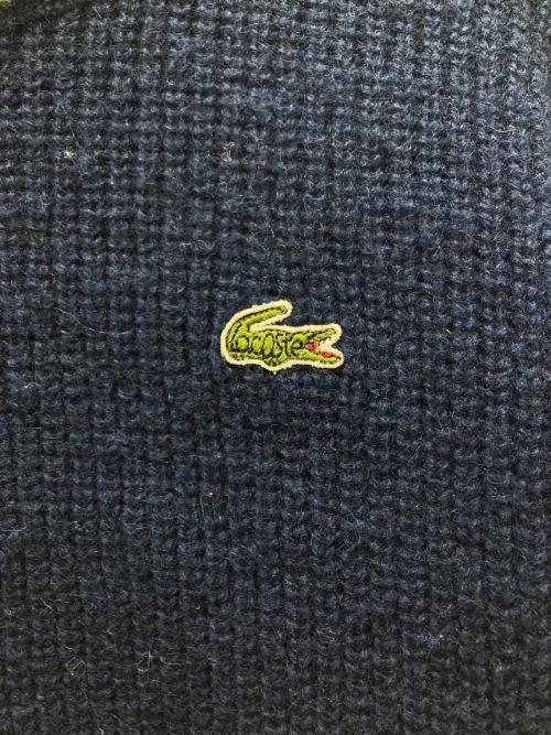 CHEMISE LACOSTE（シュミーズ ラコステ）CHEMISE LACOSTE (シュミーズ ラコステ) 畔編みラインニット ネイビー サイズ:40の古着・服飾アイテム